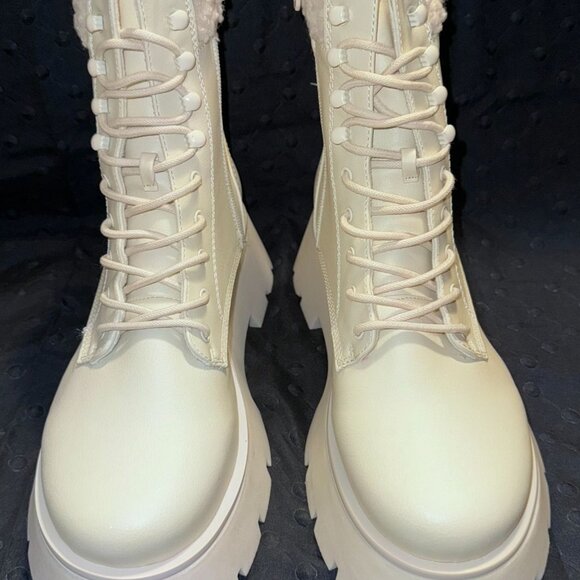 Womens Boots Size 9 Circus by Sam Edelman Larsa Ivory Mid-Calf Boots Chunky - Picture 3 of 13